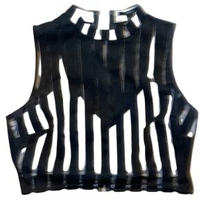 Forever 21 Black and White Striped Crop Top